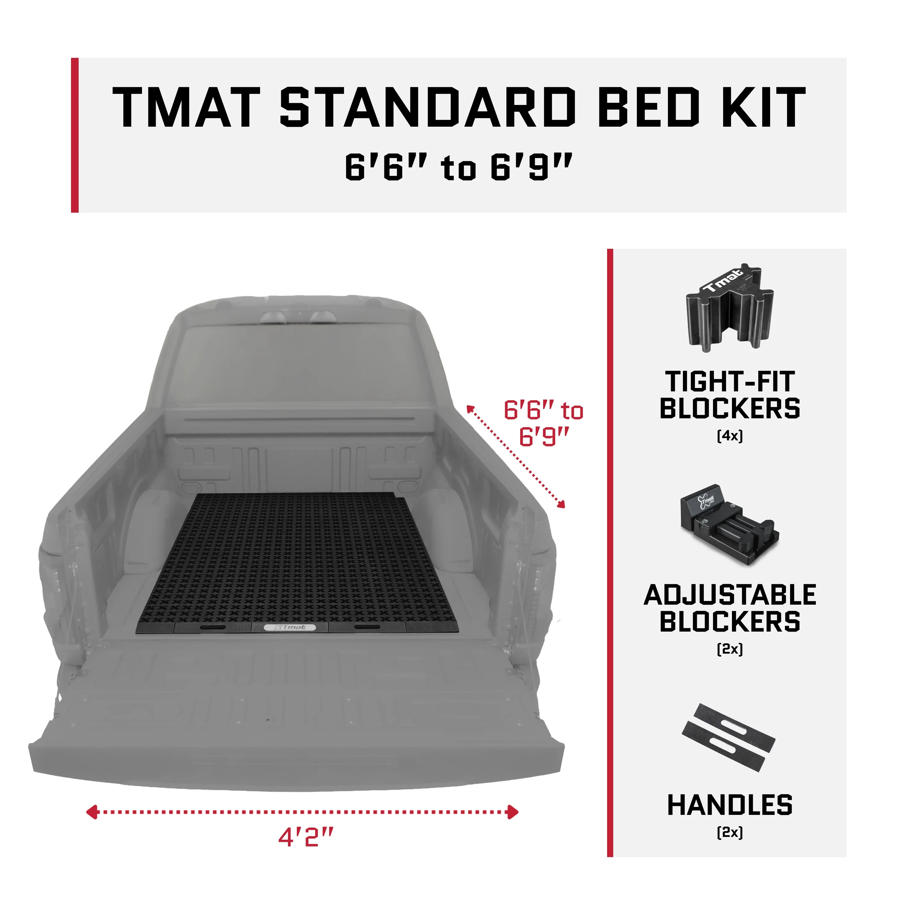 Tmat Truck Bed Organizer Slide Out Mat | Universal Fit for Standard Beds 6'6" to 6'9" - Image 3